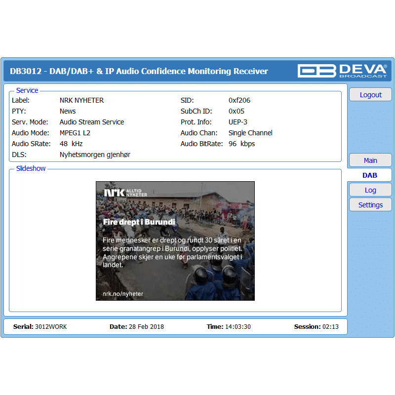 DEVA Broadcast DB3012 Advanced DAB/DAB & IP Monitoring Receiver - Image 6